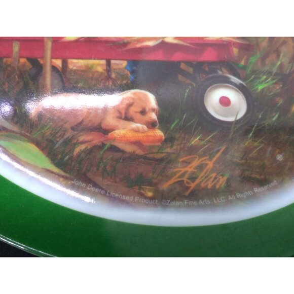 John Deere Collectible Melamine Plates Set Of 2 Featuring Farming Scenes 8" - Picture 9 of 10